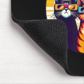 Tapis De Souris Éclipse solaire 2024 Chat portant un verre Éclipse (Coin)