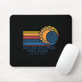Tapis De Souris Éclipse solaire 2024 Éclipse solaire totale 8 avri (Avec souris)