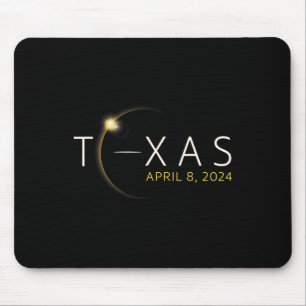Tapis De Souris Éclipse solaire 2024 État Texas Total Éclipse sola