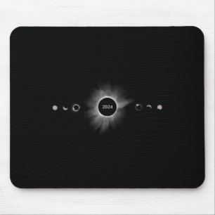 Tapis De Souris Éclipse solaire 2024 Phases Total Éclipse