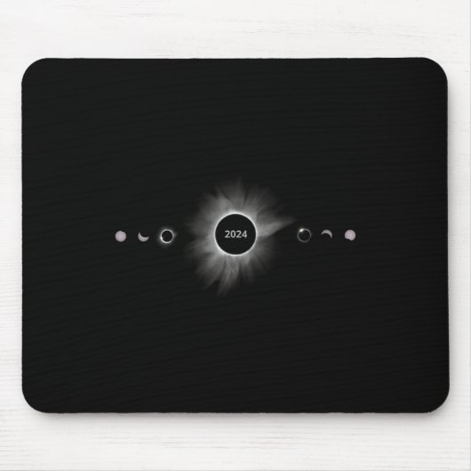 Tapis De Souris Éclipse solaire 2024 Phases Total Éclipse (Devant)