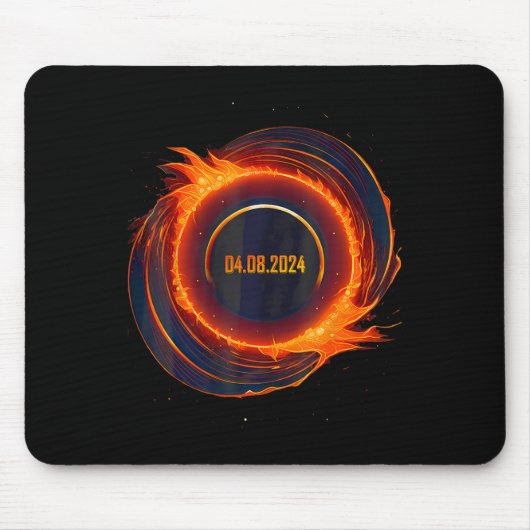 Tapis De Souris Éclipse solaire 2024 Total Éclipse solaire (Devant)