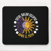 Tapis De Souris Éclipse Solaire 8-4-2024 Éclipse Avec Soleil (Devant)