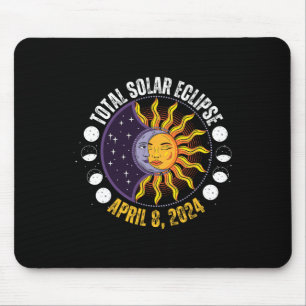 Tapis De Souris Éclipse Solaire 8-4-2024 Éclipse Avec Soleil