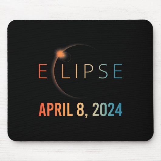 Tapis De Souris Éclipse solaire 8 avril 2024 Éclipse solaire total (Devant)