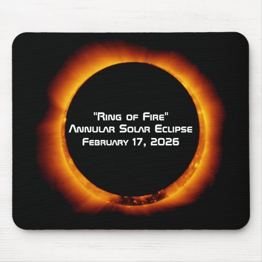 Tapis De Souris Éclipse solaire annulaire de 2026 (Devant)
