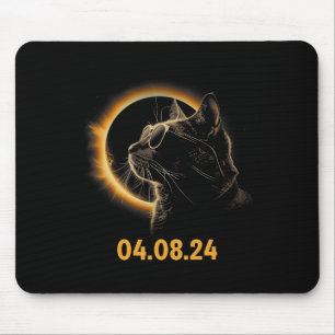 Tapis De Souris Éclipse Solaire Chat Éclipse Solaire Verres Éclips