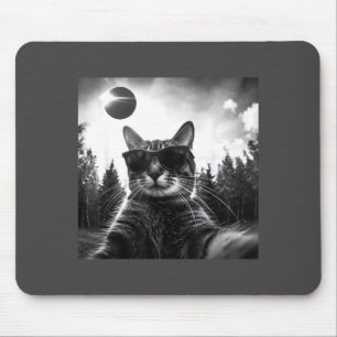 Tapis De Souris Éclipse solaire de chat 2024 Drôle Totalité Mème R