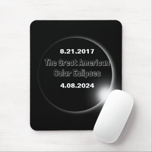 Tapis De Souris Éclipse solaire double datée 2024 & 2017