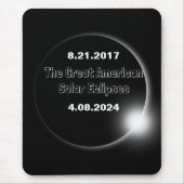 Tapis De Souris Éclipse solaire double datée 2024 & 2017 (Devant)