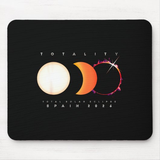 Tapis De Souris Éclipse solaire Espagne Éclipse totale (Devant)