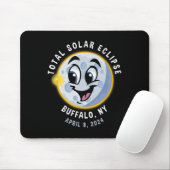 Tapis De Souris Éclipse solaire mignonne de New York 8 avril 2024  (Avec souris)