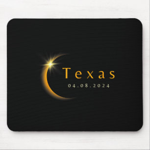 Tapis De Souris Éclipse solaire totale 2024 État Texas 8 avril 202