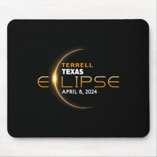 Tapis De Souris Éclipse solaire totale de Terrell Texas 2024
