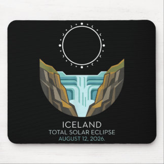 Tapis De Souris Éclipse solaire totale en Islande 2026 Événement c