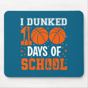 Tapis De Souris École de basket Dunked 100 Jours d'école maternell