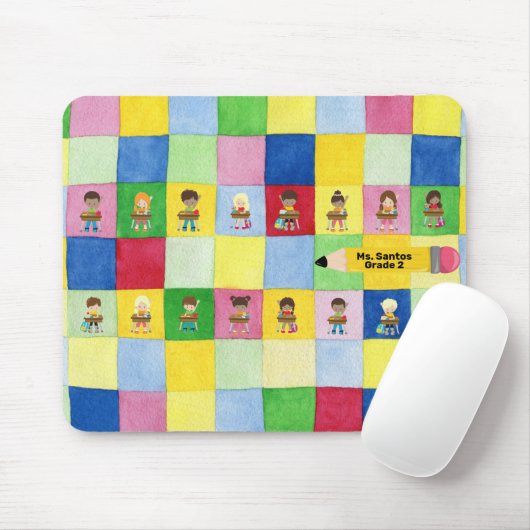 Tapis De Souris École élémentaire - Enfants au bureau (Avec souris)