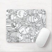Tapis De Souris École inspirée des poissons (Avec souris)