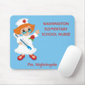 Tapis De Souris École personnalisée par infirmière mignonne et nom (Avec souris)