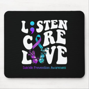 Tapis De Souris Écouter Soins Amour Papillon Prévention du suicide