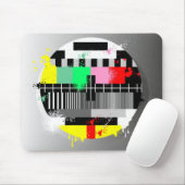 Tapis De Souris Écran de test de télévision rétro Grunge (Avec souris)