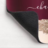 Tapis De Souris Écriture de nom de marbre or bordeaux (Coin)