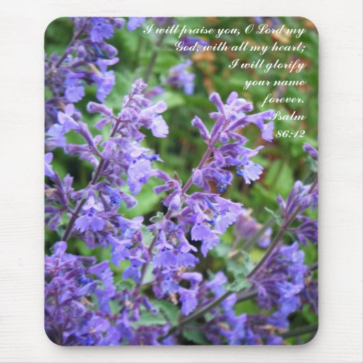 Tapis De Souris Écriture sainte pourpre Mousepad de fleur (Devant)