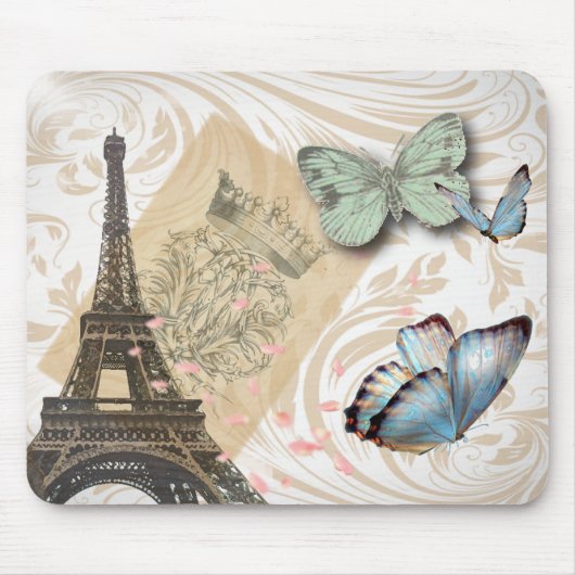 Tapis De Souris écritures postmark papillon Paris Effiel Tower (Devant)