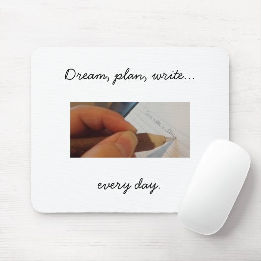 Tapis De Souris Écrivez chaque jour Mousepad, blanc (Avec souris)