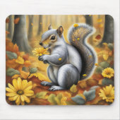 Tapis De Souris Écureuil avec marguerite jaune (Devant)