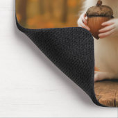 Tapis De Souris Écureuil blanc tenant un maïs (Coin)