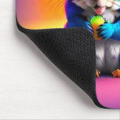 Tapis De Souris Écureuil Bleu Mangeant Un Fruit (Coin)