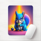 Tapis De Souris Écureuil Bleu Mangeant Un Fruit (Avec souris)
