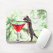 Tapis De Souris Écureuil buvant un cocktail (Avec souris)