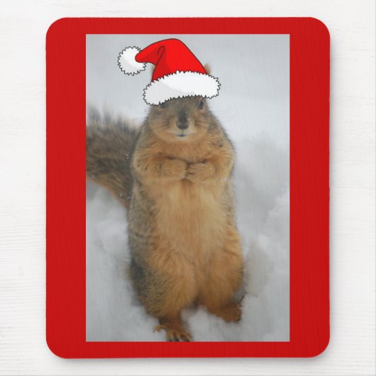 Tapis De Souris Écureuil de Noël (Devant)