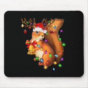 Tapis De Souris Écureuil de Noël Famille Lumière Correspondant Pyj