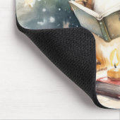 Tapis De Souris Écureuil de Noël lisant (Coin)