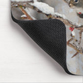 Tapis De Souris Écureuil d'hiver, neige et conception rouge de (Coin)