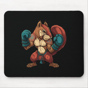 Tapis De Souris Écureuil Kickboxer Boxe Gants de Boxe Mma Kickbo