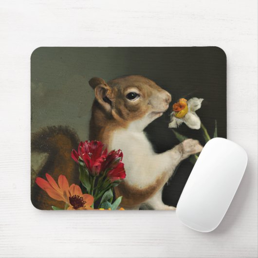 Tapis De Souris Écureuil mignonne Odeur des fleurs Nature Art anim (Avec souris)