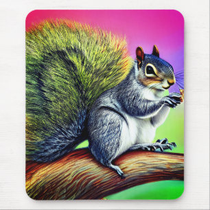 Tapis De Souris Écureuil mou sur la branche
