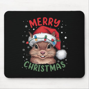 Tapis De Souris Écureuil Noël Arbre Lumières Jeu de Noël Sweater H