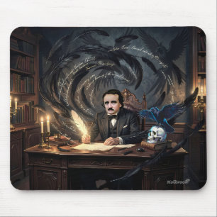 Tapis De Souris Edgar A. Poe composant Le Corbeau dans des rêves g