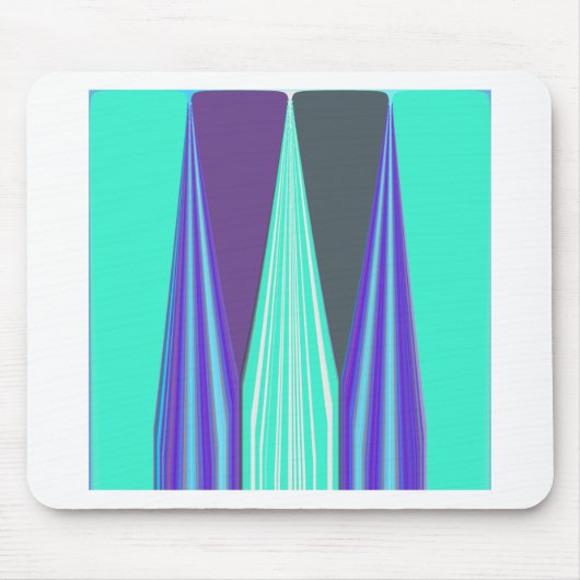 Tapis De Souris Edgy Blue Purple Cyan Chevron Art Imprimer (Devant)