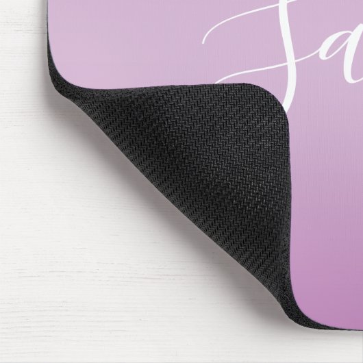 Tapis De Souris Editable Soft Mauve Ombre & White Text Script (Coin)