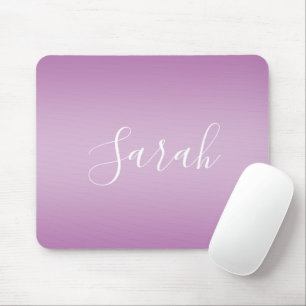 Tapis De Souris Editable Soft Mauve Ombre & White Text Script