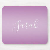 Tapis De Souris Editable Soft Mauve Ombre & White Text Script (Devant)