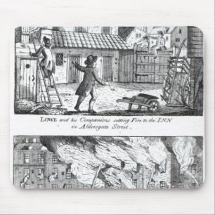 Tapis De Souris Edouard Lowe et ses compagnons mettant le feu