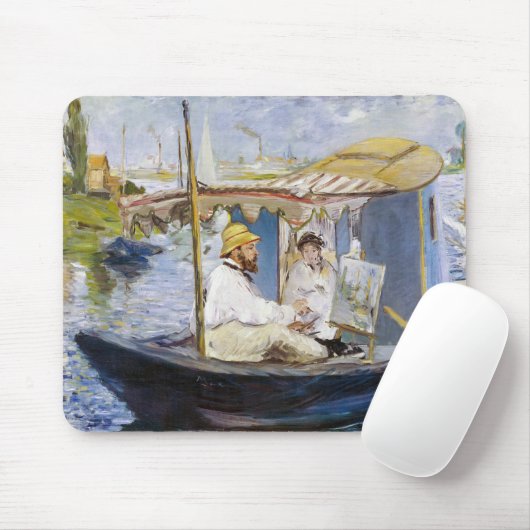Tapis De Souris Edouard Manet - Monet dans son Studio Boat (Avec souris)