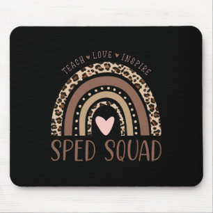 Tapis De Souris Éducation Spéciale Sped Équipe Sped Léopard Arc-en